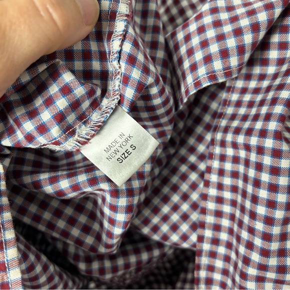 Petersyn Women's Red and Blue Plaid Print Off-The-Shoulder Blouse EUC SZS - Picture 4 of 8